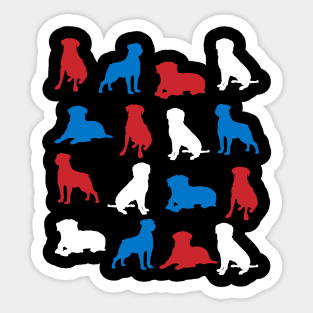 Patriotic Rottweiler Dog America Flag 4Th Of July Sticker